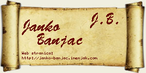 Janko Banjac vizit kartica